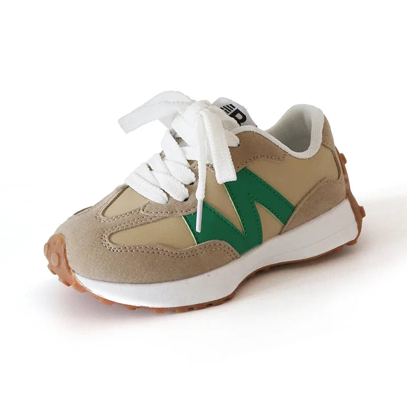 Leather Upper Sneakers Kids Non-Slip